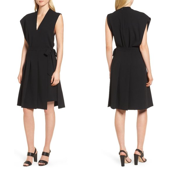 Lewit Dresses & Skirts - Lewit Asymmetrical Pleated Wrap Overskirt Dress